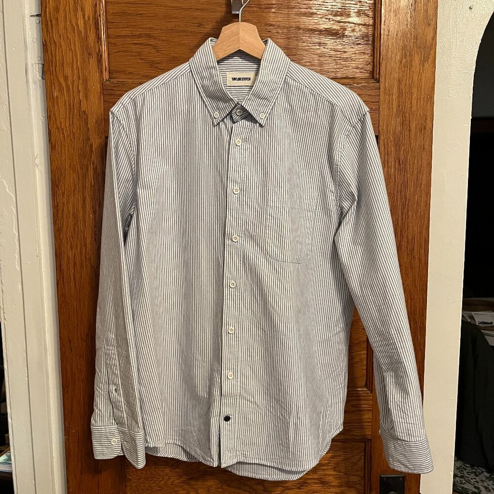 Taylor Stitch Jack Shirt in Navy Stripe 40